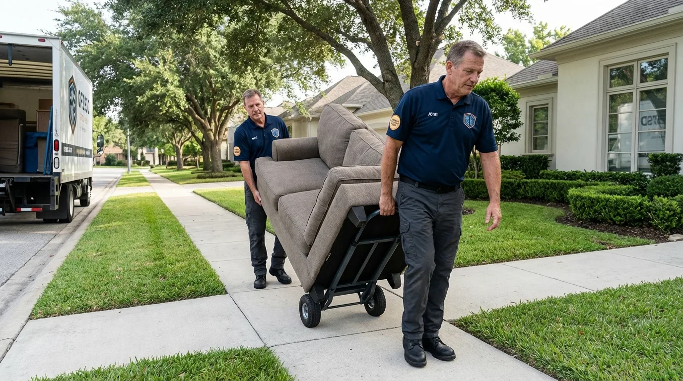 Local residential moving crew loading furniture in Fond du Lac, WI