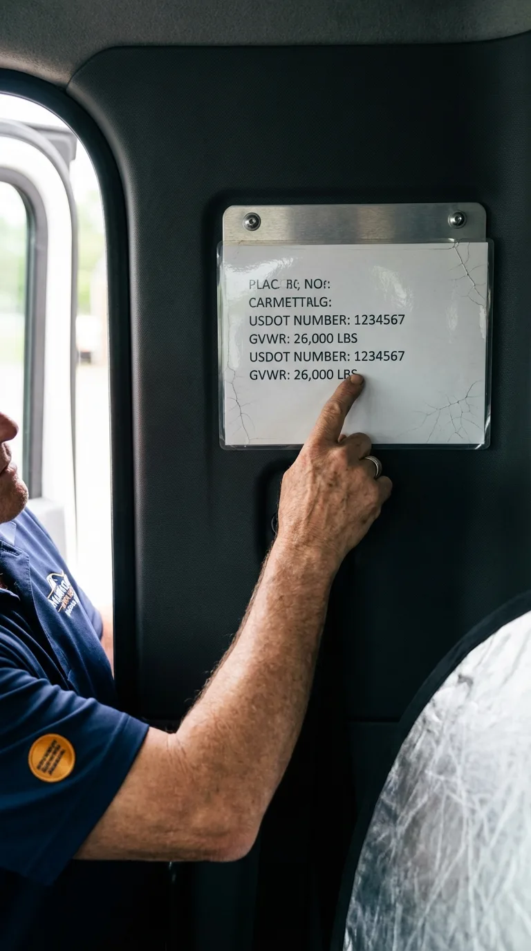 USDOT licensing placard verification in Fond du Lac